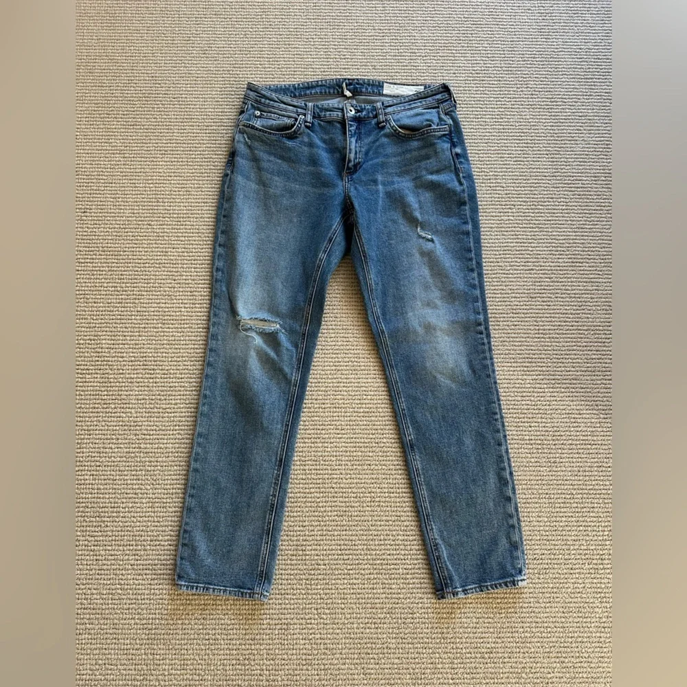 Rag & Bone Dre Lowrise Slim Boyfriend Jeans with holes - Picture 2 of 5